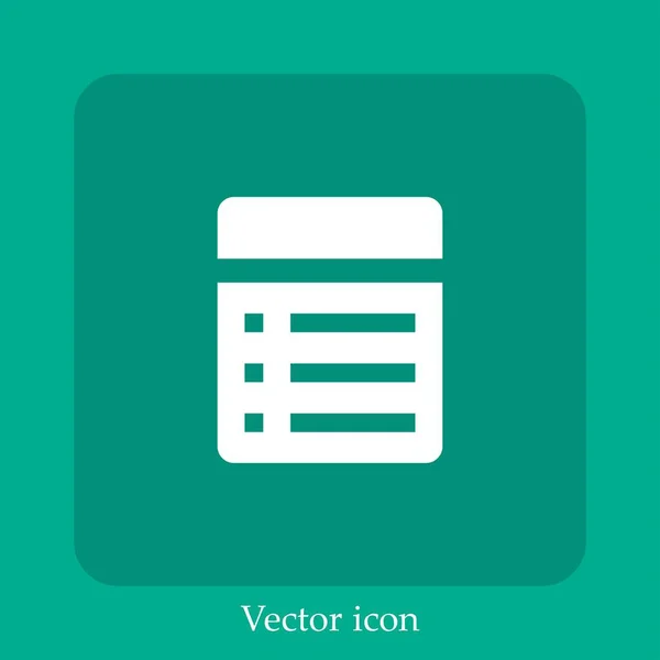 Lista Ícone Vetor Interface Ícone Linear Icon Line Com Curso — Vetor de Stock