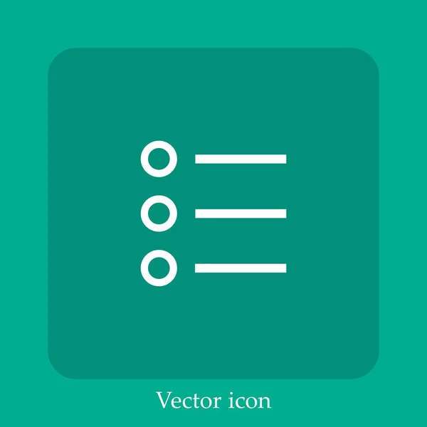 Lista Itens Interface Ícone Vetorial Linear Icon Line Com Curso — Vetor de Stock