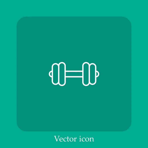 Poco Ícono Vector Mancuerna Icon Line Lineal Con Carrera Editable — Vector de stock