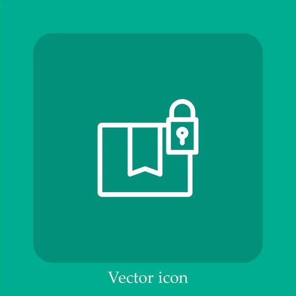 Paquete Bloqueado Icono Vectorial Icon Line Lineal Con Carrera Editable — Vector de stock