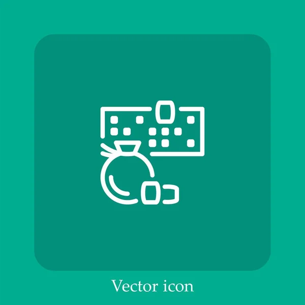 Ícone Vetorial Loto Linear Icon Line Com Curso Editável — Vetor de Stock