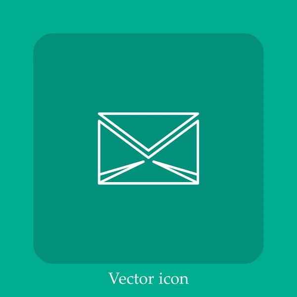 Mail Umschlag Vektor Symbol Lineare Icon Line Mit Editierbarem Strich — Stockvektor