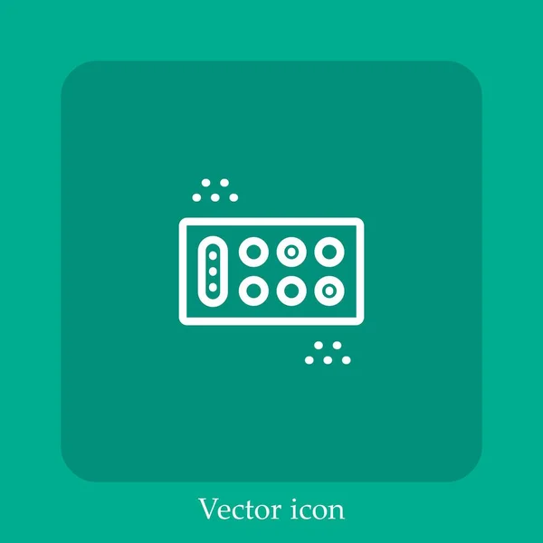 Ícone Vetorial Mancala Linear Icon Line Com Curso Editável — Vetor de Stock