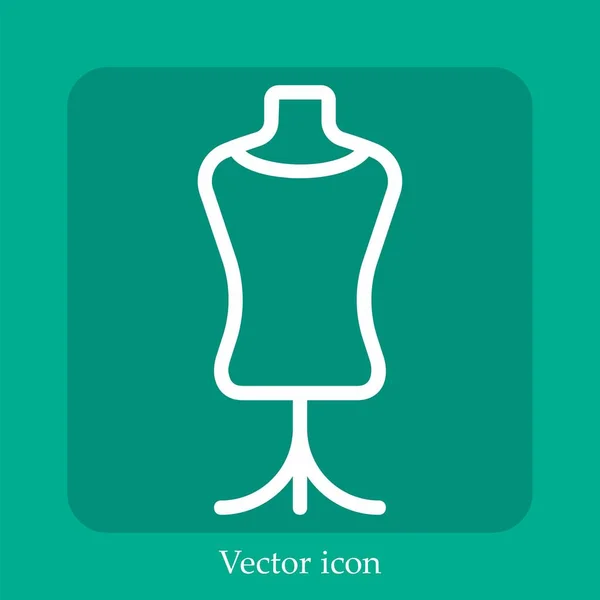 Mannequin Vector Pictogram Lineair Icon Line Met Bewerkbare Slag — Stockvector