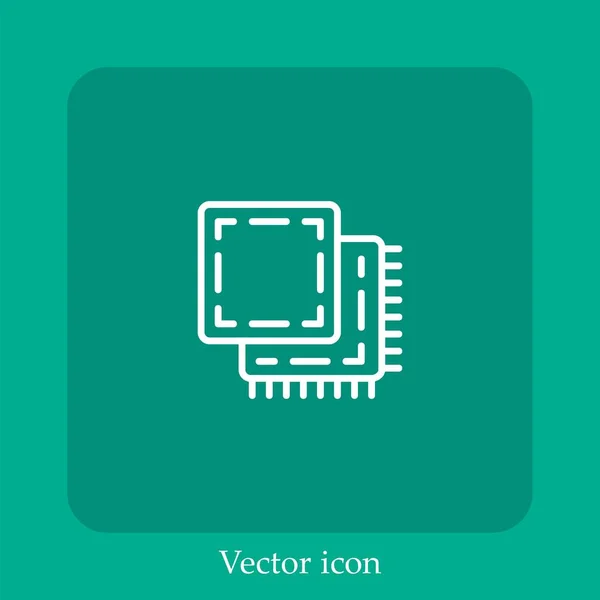 Icône Vectorielle Matérielle Icône Linéaire Ligne Avec Course Modifiable — Image vectorielle