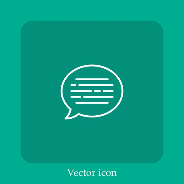Icône Vectorielle Message Icône Linéaire Ligne Avec Trait Modifiable — Image vectorielle