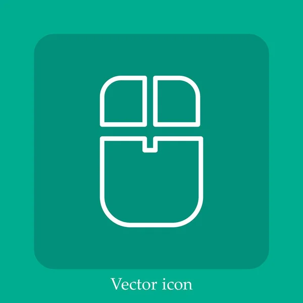 Ícone Vetor Laser Digital Mouse Icon Line Linear Com Curso — Vetor de Stock