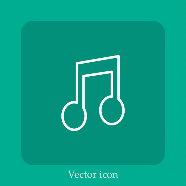 Icono Vector Nota Viga Musical Icono Lineal Línea Con Carrera — Vector de stock