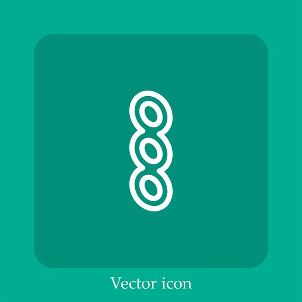 Музыкальный Символ Векторной Иконки Linear Icon Line Редактируемым Штрихом — стоковый вектор