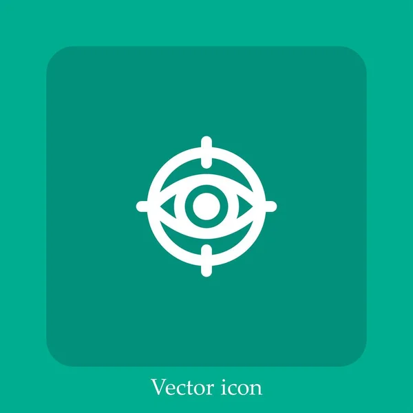Icono Vector Búsqueda Objetiva Icon Line Lineal Con Carrera Editable — Vector de stock
