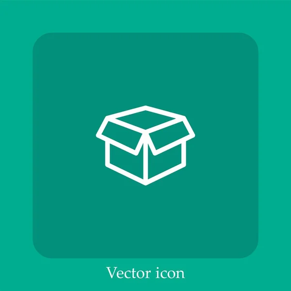 Icône Vectorielle Emballée Ouverte Icône Linéaire Ligne Avec Course Modifiable — Image vectorielle