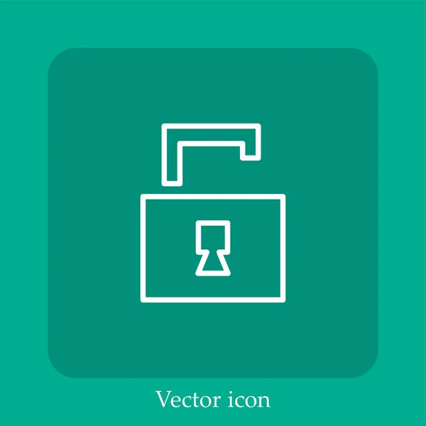 Ícone Vetor Cadeado Aberto Icon Line Linear Com Curso Editável — Vetor de Stock