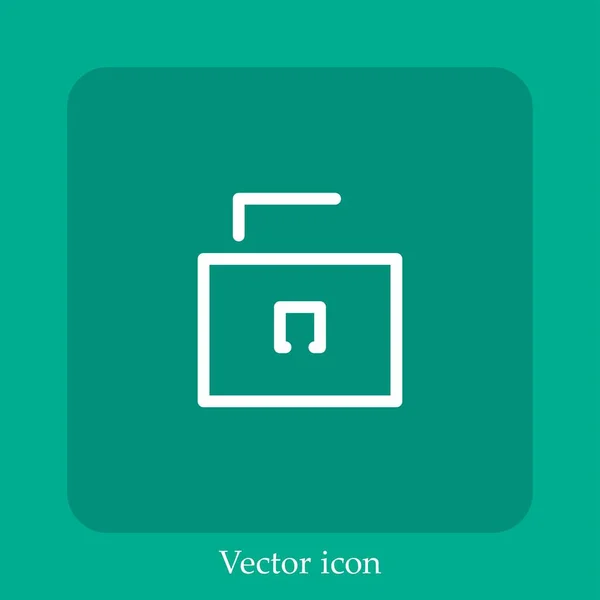 Abrir Icono Vector Cerradura Pequeña Icon Line Lineal Con Carrera — Vector de stock