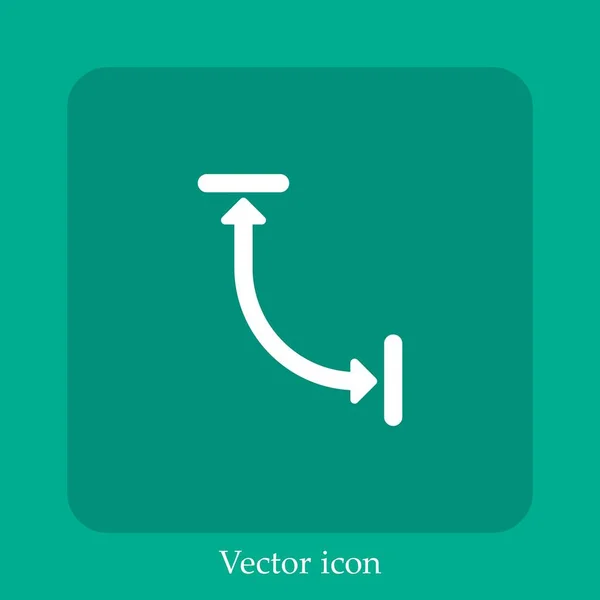 Icône Vectorielle Oscillation Icône Linéaire Ligne Avec Course Modifiable — Image vectorielle