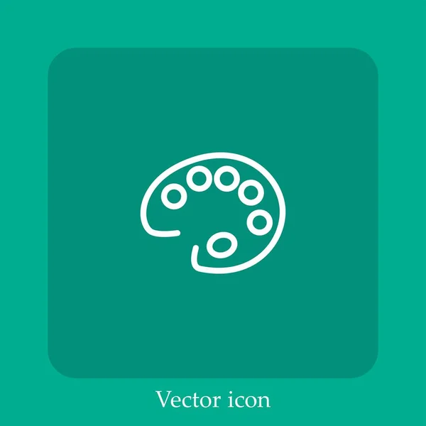 Pintura Ícone Vetor Paleta Linear Icon Line Com Curso Editável — Vetor de Stock