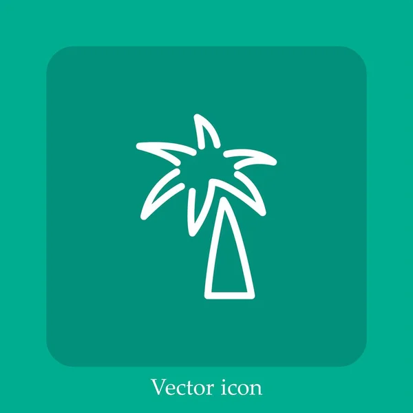 Palmera Garabato Icono Vectorial Icon Line Lineal Con Carrera Editable — Vector de stock