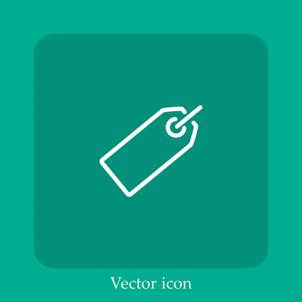 Ícone Vetor Etiqueta Papel Linear Icon Line Com Curso Editável — Vetor de Stock