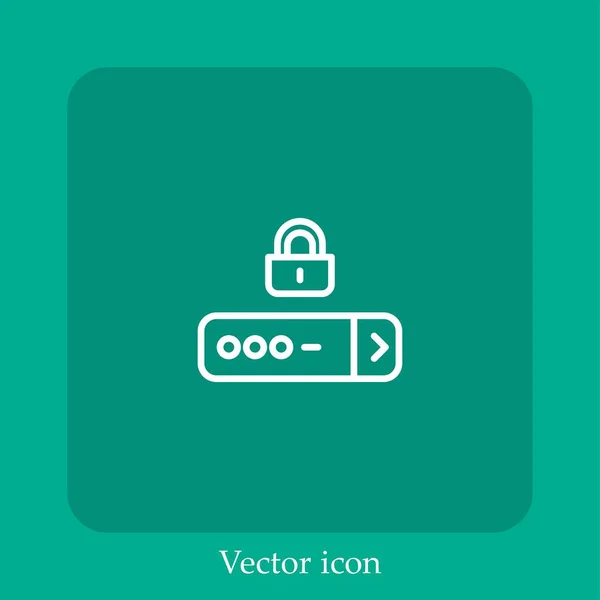 Icône Vectorielle Mot Passe Icône Linéaire Ligne Avec Trait Modifiable — Image vectorielle