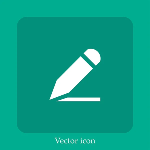 Herramienta Lápiz Negro Posición Diagonal Icono Vectorial Icon Line Lineal — Vector de stock