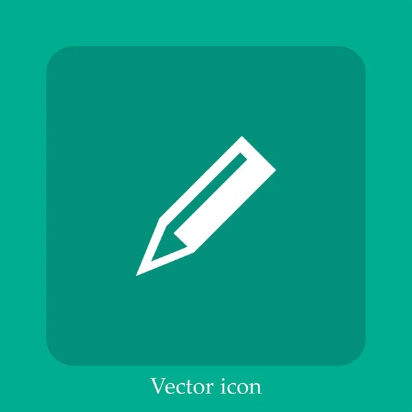 Ferramenta Lápis Ícone Vetorial Diagonal Linear Icon Line Com Curso — Vetor de Stock