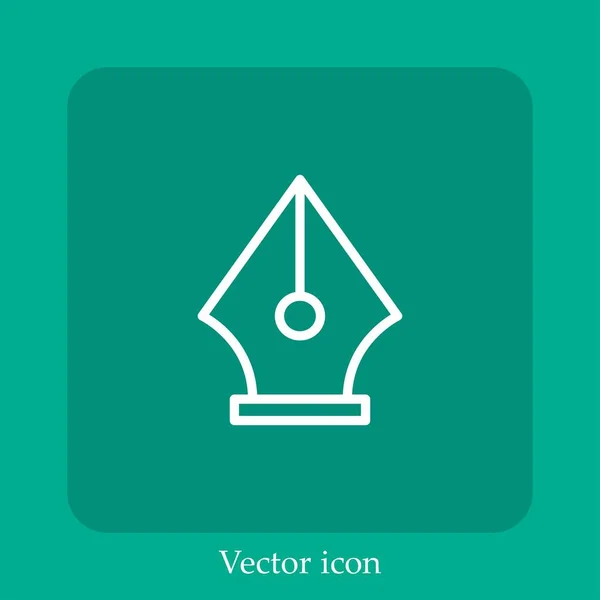 Caneta Ferramenta Vetor Ícone Linear Icon Line Com Curso Editável — Vetor de Stock