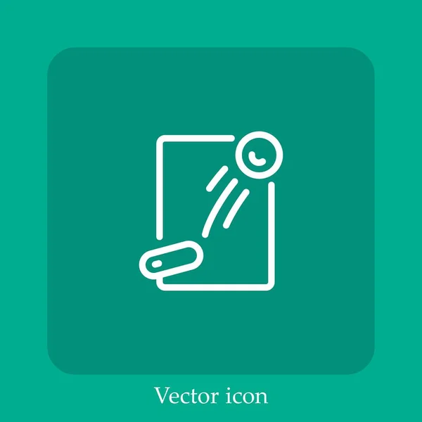 Pinball Vector Icono Icon Line Lineal Con Carrera Editable — Vector de stock