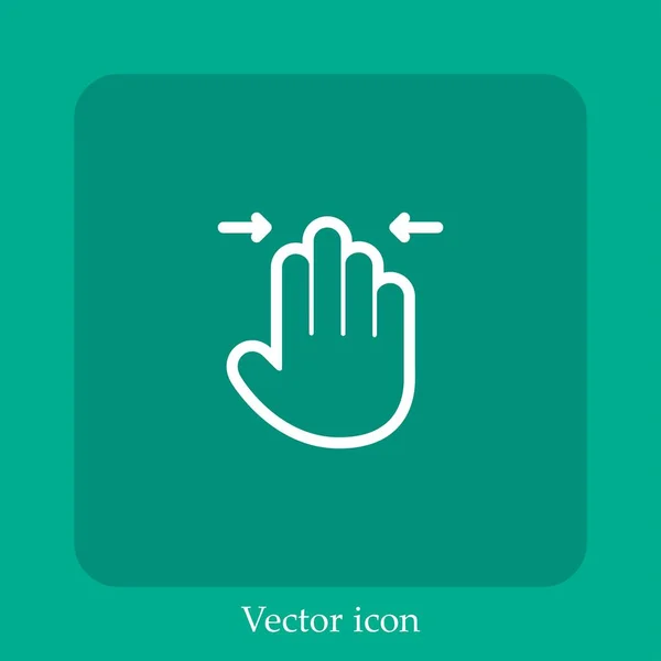 Pellizcar Icono Vectorial Icon Line Lineal Con Carrera Editable — Vector de stock