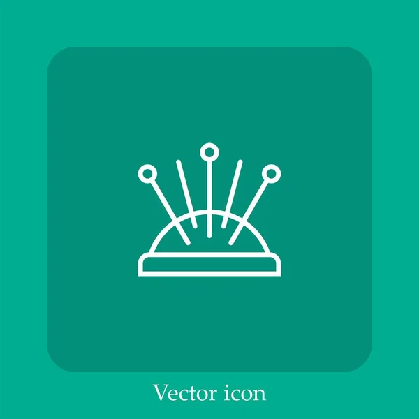 Pin Cushion Vector Icon Linear Icon Line Editable Stroke — Stock Vector