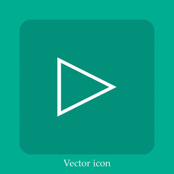 Jugar Flecha Recta Triángulo Contorno Vector Icono Icon Line Lineal — Vector de stock