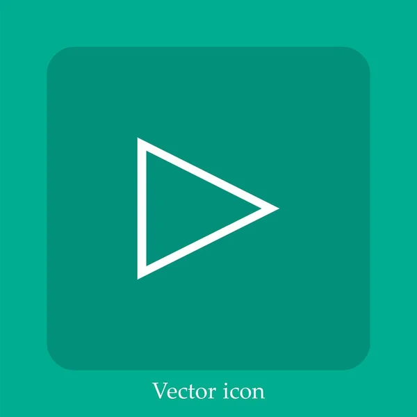 Abspielen Des Rechten Pfeildreiecks Umriss Vektorsymbol Lineare Icon Line Mit — Stockvektor