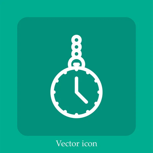 Ícone Vetor Relógio Bolso Linear Icon Line Com Curso Editável — Vetor de Stock