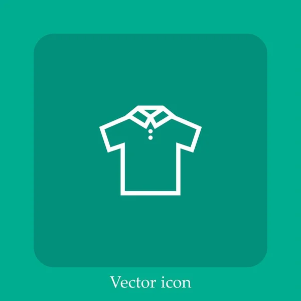 Polo Vector Icono Lineal Icon Line Con Carrera Editable — Vector de stock