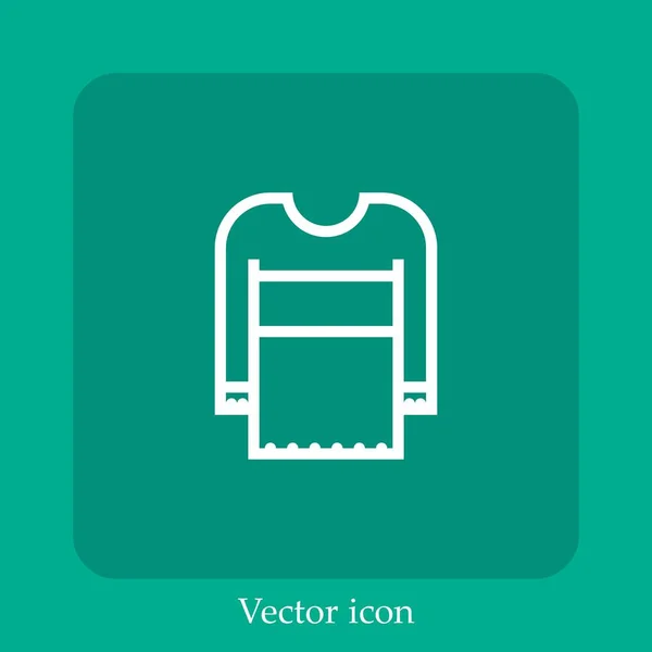 Ícone Vetor Pulôver Linear Icon Line Com Curso Editável — Vetor de Stock