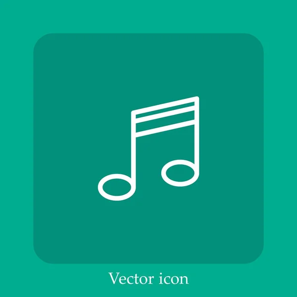 Quaver Vector Icon Linear Icon Line Con Carrera Editable — Vector de stock