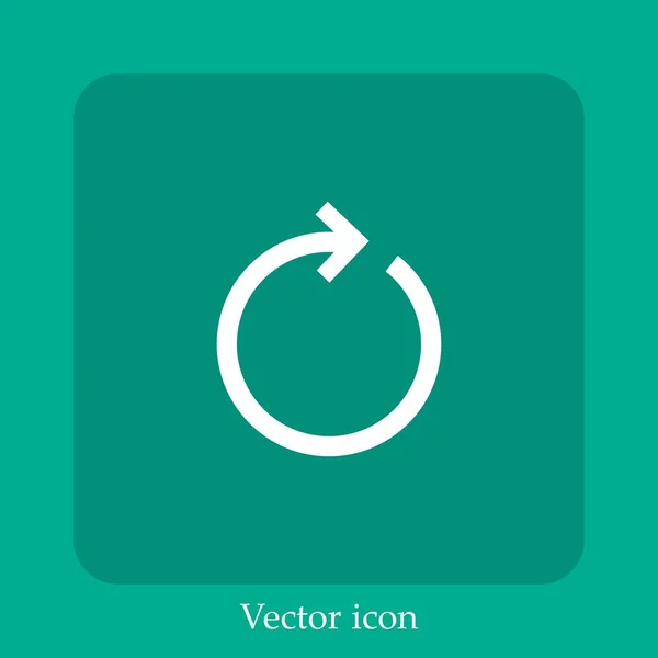 Ícone Vetorial Replay Linear Icon Line Com Curso Editável — Vetor de Stock