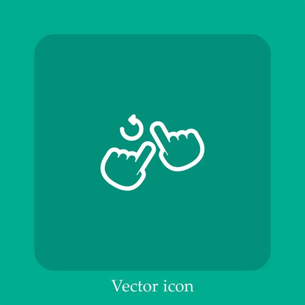 Icône Vectorielle Rotative Icône Linéaire Ligne Avec Course Modifiable — Image vectorielle