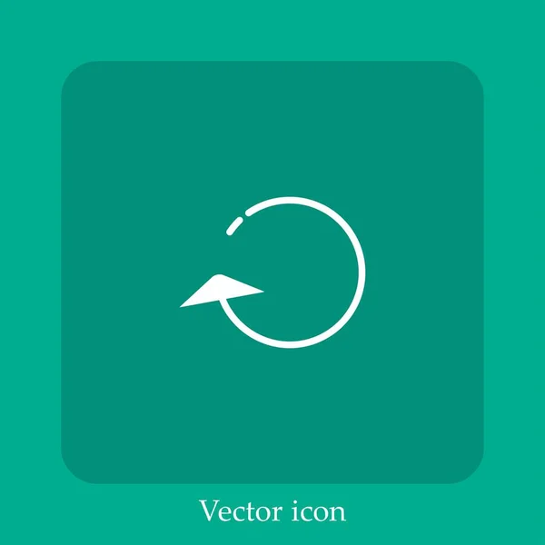 Вращающаяся Стрелка Значку Левого Вектора Линейной Иконки — стоковый вектор