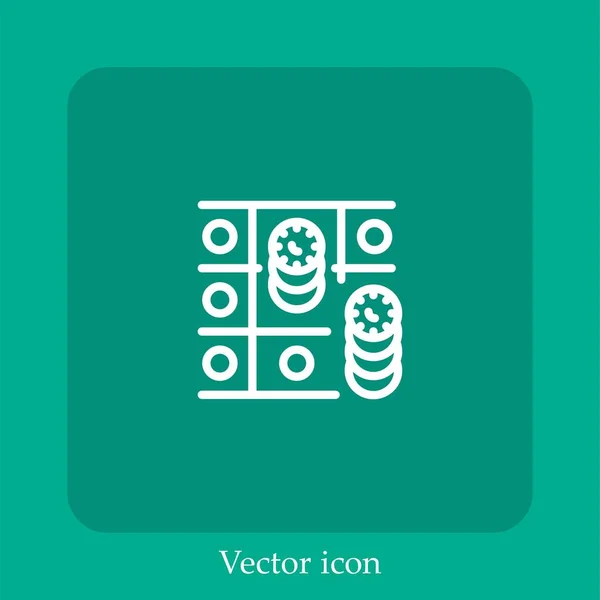 Icône Vectorielle Table Roulette Icône Linéaire Ligne Avec Course Modifiable — Image vectorielle