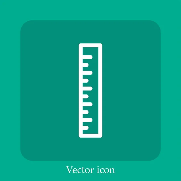 Regla Icono Vectorial Icono Lineal Línea Con Carrera Editable — Vector de stock