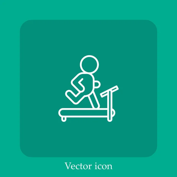 Cinta Correr Icono Vectorial Icon Line Lineal Con Carrera Editable — Vector de stock
