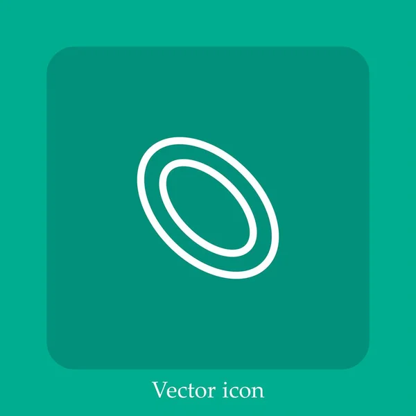 Semibreve Vector Pictogram Lineair Icon Line Met Bewerkbare Slag — Stockvector