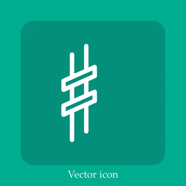 Sharp Vector Icon Lineare Icon Line Mit Editierbarem Strich — Stockvektor