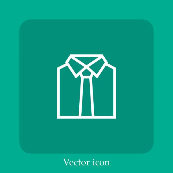 Hemdvektorsymbol Lineare Icon Line Mit Editierbarem Strich — Stockvektor