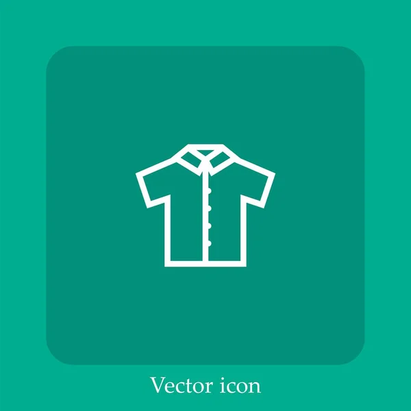 Hemdvektorsymbol Lineare Icon Line Mit Editierbarem Strich — Stockvektor