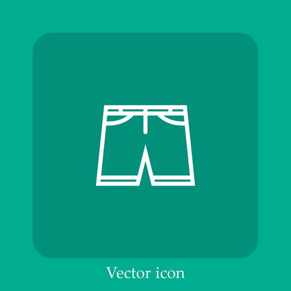 Shorts Ícone Vetorial Linear Icon Line Com Curso Editável — Vetor de Stock