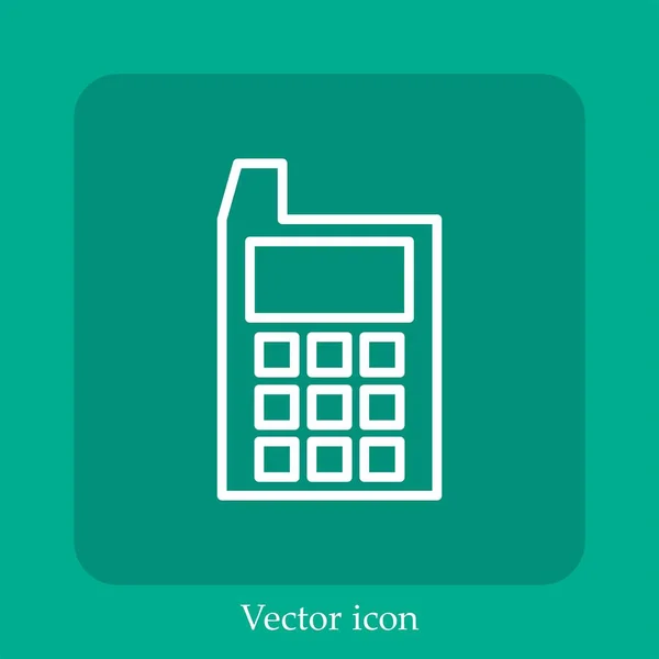 Einfaches Rechner Vektor Symbol Lineare Symbol Linie Mit Editierbarem Strich — Stockvektor