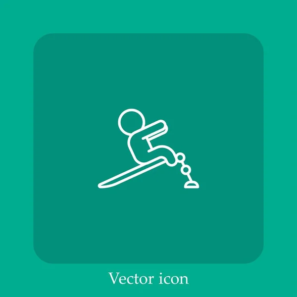 Simulador Para Icono Vector Prensa Icon Line Lineal Con Carrera — Vector de stock