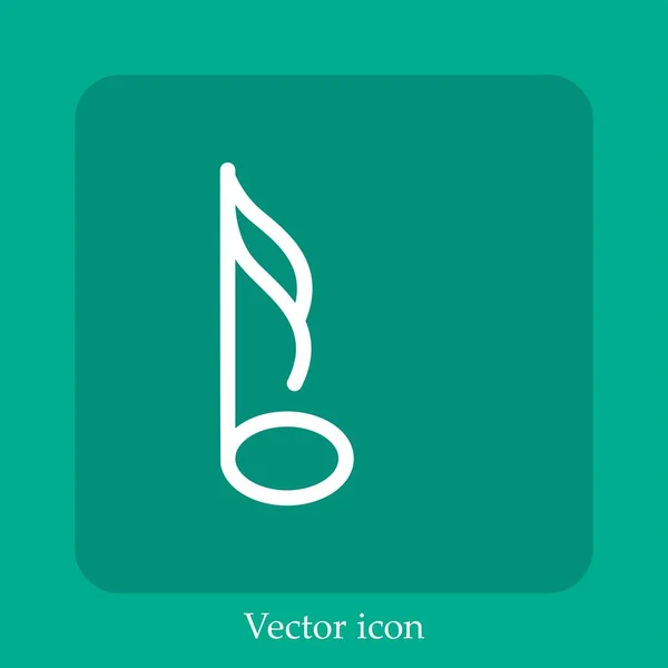 Sechzehnte Note Vektor Symbol Lineare Icon Line Mit Editierbarem Strich — Stockvektor