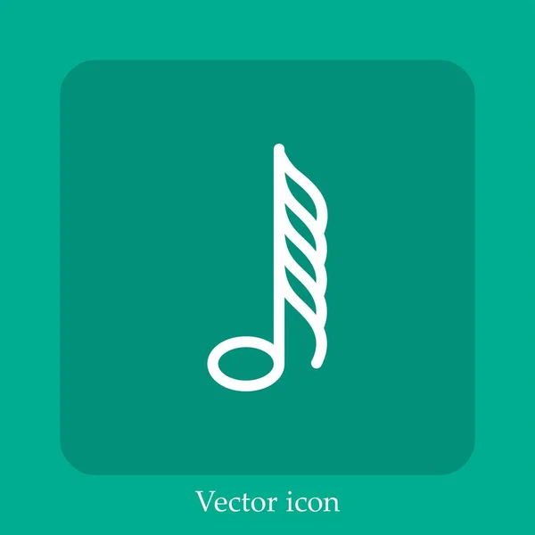 Sesenta Icono Vector Cuarta Nota Icon Line Lineal Con Carrera — Vector de stock