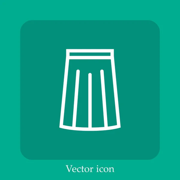 Ícone Vetorial Saia Linear Icon Line Com Curso Editável — Vetor de Stock